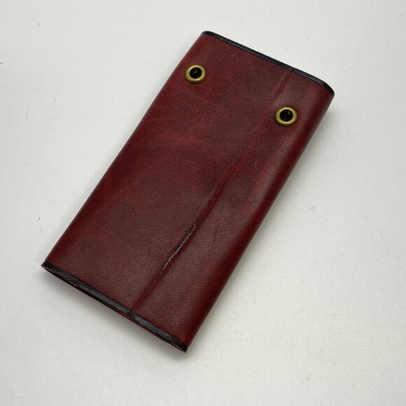 As Is Vintage ROLFs Key Kaddy Burgundy Leather Cowhide Trifold Key Holder‎ NOS - Picture 5 of 8